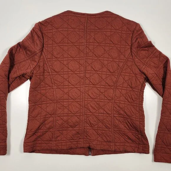 Bagatelle Collection Quilted Jacket Rust Zip Front Size M - Picture 10 of 11